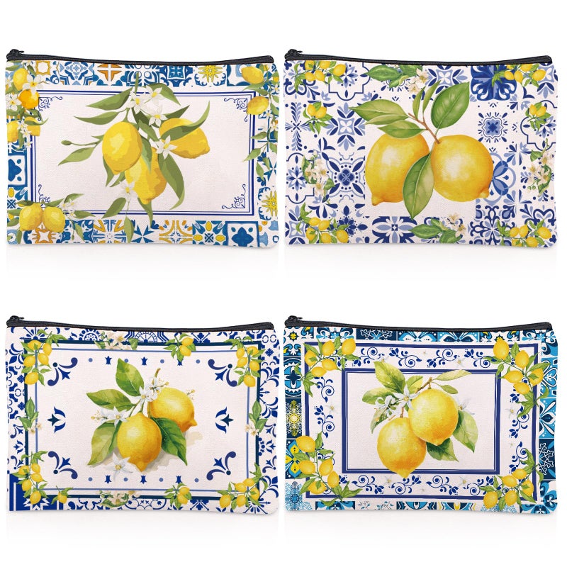 Sitsink Amalfi Coast Souvenir Makeup Bags - Italy Travel Gifts Lemon Themed Party Gifts Accessories Amalfi Coast Boho Cosmetic Bags for Women Bachelorette Besties Bridesmaid - Image 1